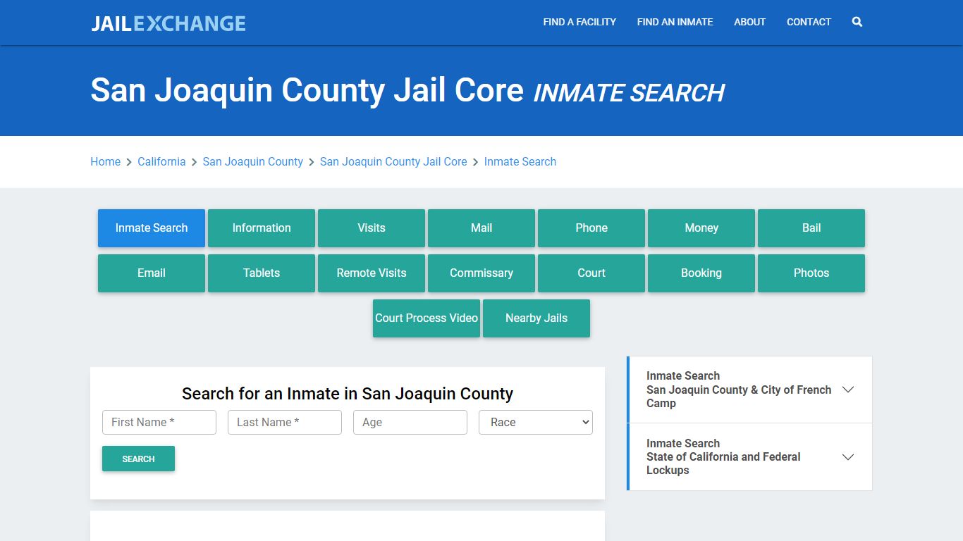 San Joaquin County Jail Core, CA Inmate Search: Roster & Mugshots