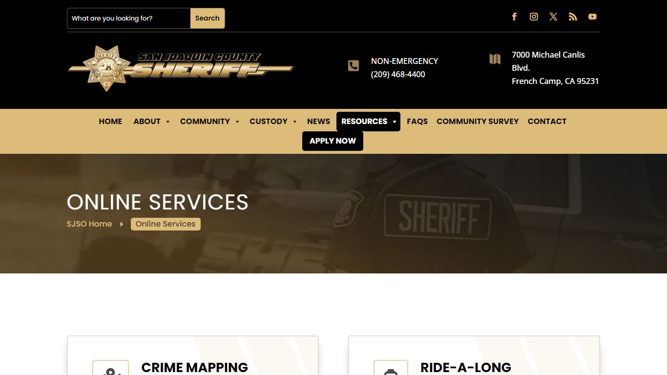 Online Services | San Joaquin County Sheriff's Office