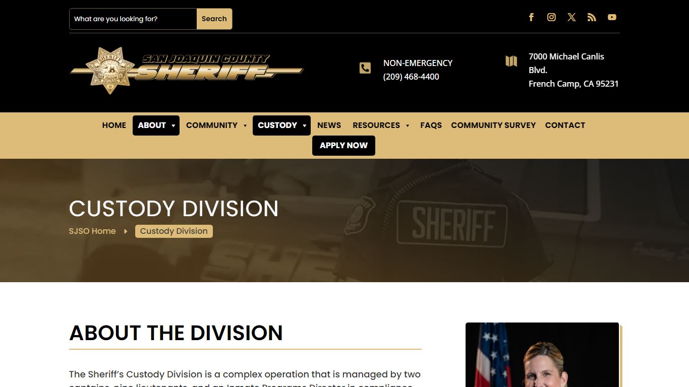 Custody Division | San Joaquin County Sheriff's Office